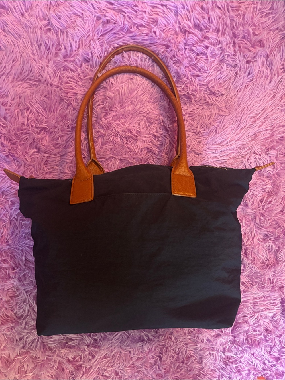 Universal Thread Black Tote with Brown Handles